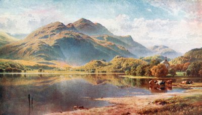 Loch Achray, Trossachs, Perthshire (farvelitografi) af Henry Sutton Palmer