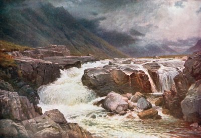 River Coe, Glencoe, Argyllshire (farvelitografi) af Henry Sutton Palmer