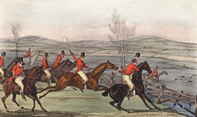 "Nu for Shropshires ære!" Shavington-dagen; en prøvelse for rivaliserende flokke og dermed rivaliserende ryttere (litho) af Henry Thomas (after) Alken