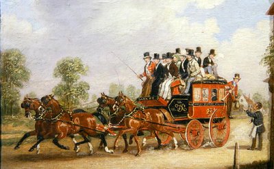 Coachingscene (olie på lærred) af Henry Thomas Alken