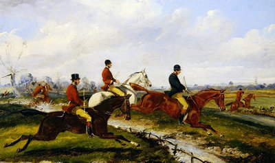 Jagtscene (gouache på panel) (se 349142 for par) af Henry Thomas Alken