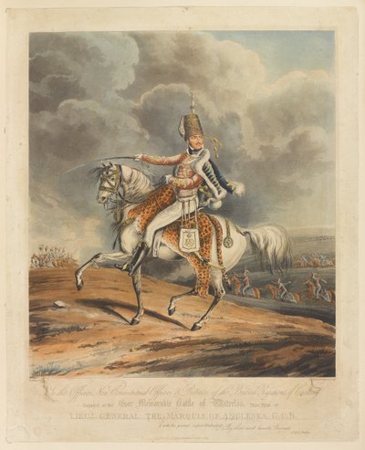 ?Generallieut The Marquis of Anglesea, G.C.B?, Slaget ved Waterloo, 1815 af Henry Thomas Alken