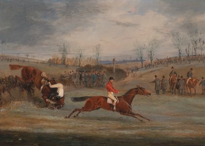 Scener fra en steeplechase: Near the Finish, ca. 1845. af Henry Thomas Alken
