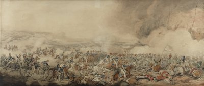 Slaget ved Waterloo, 18. juni 1815 (blyant og wc på papir) af Henry Thomas Alken