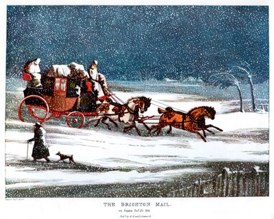 The Brighton Mail på juledag, 1836 1905. af Henry Thomas Alken
