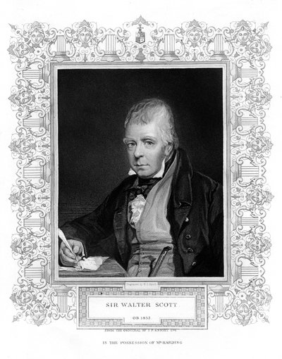 Sir Walter Scott, 1. Baronet, produktiv skotsk historisk romanforfatter og digter, 1800-tallet af Henry Thomas Ryall