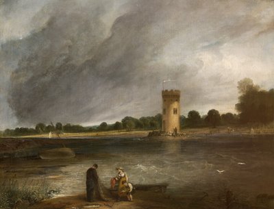 Tabley Lake and Tower, sæde for Sir John Leicester, Bt af Henry Thomson
