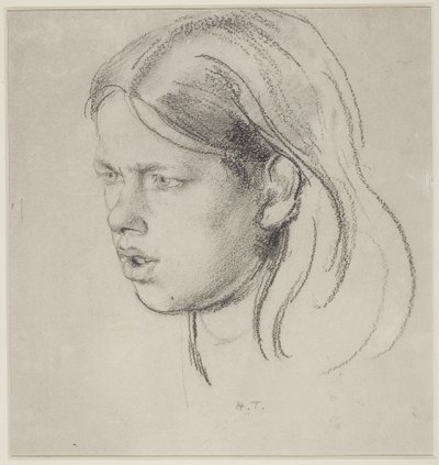 Head of a Girl (kridt på papir) af Henry Tonks