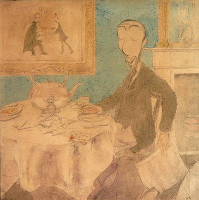 Sir William Ramsay modtager nyheden om Nobelprisen af Henry Tonks