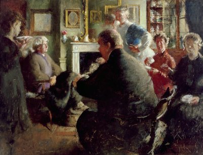 Steer at Home, 109 Cheyne Walk (juleaften) ca. 1929-30 af Henry Tonks