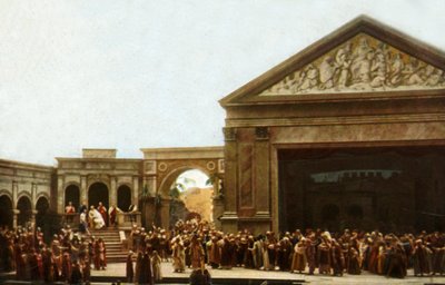 Spillere på scenen i Oberammergau Passion Play, 1922. af Henry Traut