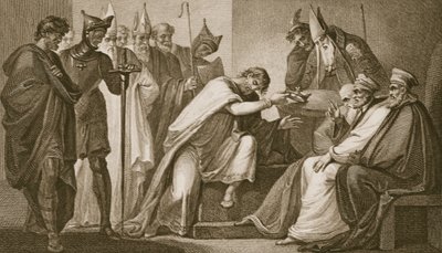 Edward II fratræder sin krone, indgraveret af Schiavonelli, illustration fra David Humes 