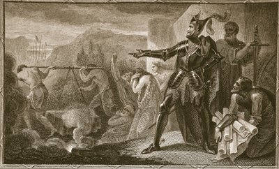Edward I fjerner stenen fra Scone, graveret af Neagle, illustration fra David Humes "The History of England", udgivet af R. Bowyer, London, 1812 af Henry Tresham
