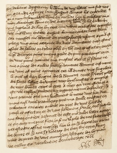 Faksimile af et brev fra Henry VIII til Anne Boleyn dateret 1527, pub. 1902 (collotype) af Henry VIII (after)