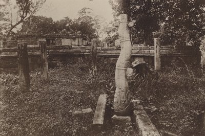 Ceylons ruinerede byer: Curious Rounded Column and Ruins (s/h-billede) af Henry W. Cave