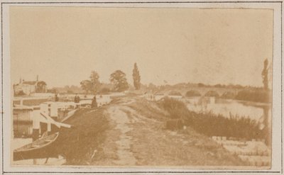 Chertsey sluse og bro af Henry W. Taunt