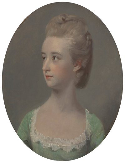 Portræt af en ung kvinde, muligvis Miss Nettlethorpe af Henry Walton