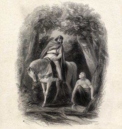 Kong Cormac (d.1138) og den smukke Eithne, graveret af J.Rogers, fra 