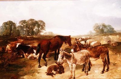En forsamling på Hampstead Heath af Henry Weekes