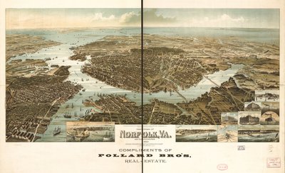 Panorama over Norfolk og omegn 1892. af Henry Wellge