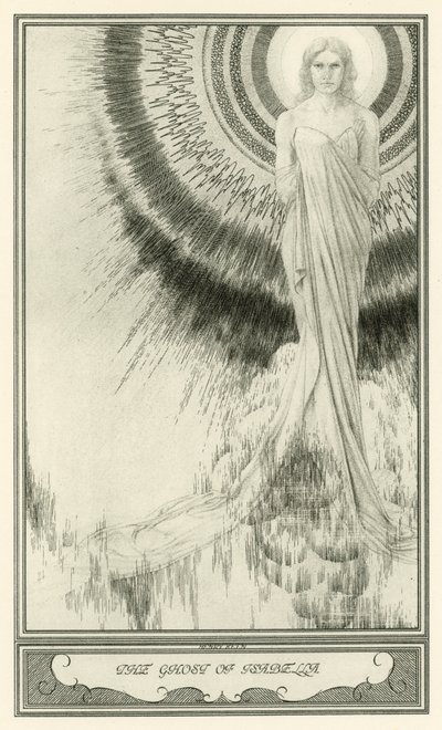 The White Devil af John Webster: The Ghost of Isabella (litho) af Henry Weston Keen