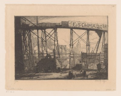 Udsigt over New York fra et værksted af Henry Wilfrid Deville (signed by artist)
