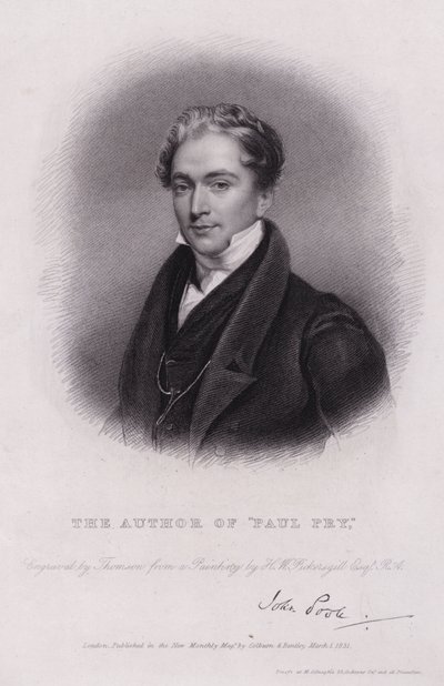 John Poole, engelsk dramatiker, forfatter til Paul Pry (gravering) af Henry William (after) Pickersgill