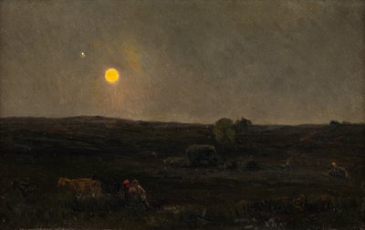 Fuldmåne, Picardie (olie på papir) af Henry William Banks Davis