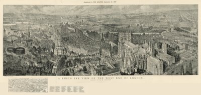 Et fugleperspektiv af den vestlige ende af London af Henry William Brewer