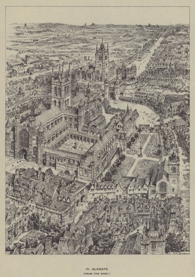 Aldgate, fra Vesten af Henry William Brewer