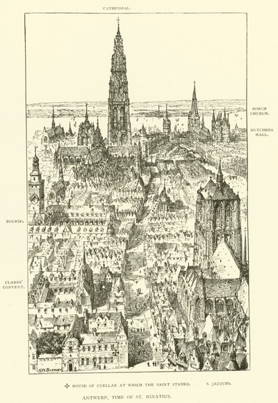 Antwerpen, St Ignatius tid (gravering) af Henry William Brewer