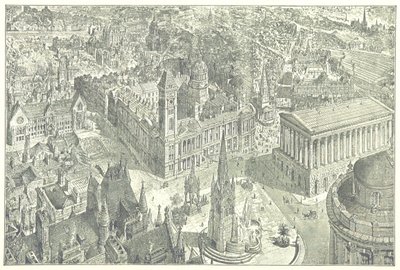Birds-Eye View af Birmingham i 1886. af Henry William Brewer