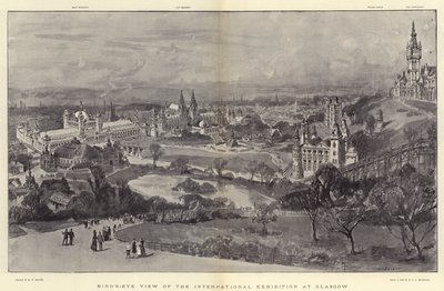 Fugleperspektiv af den internationale udstilling i Glasgow af Henry William Brewer