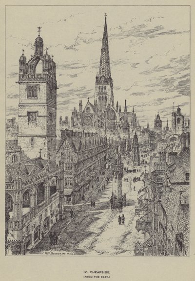 Cheapside, fra øst af Henry William Brewer
