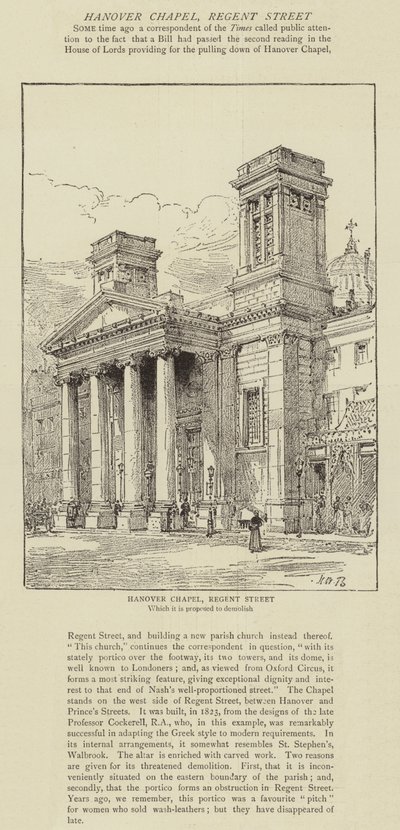 Hannover Kapel, Regent Street af Henry William Brewer