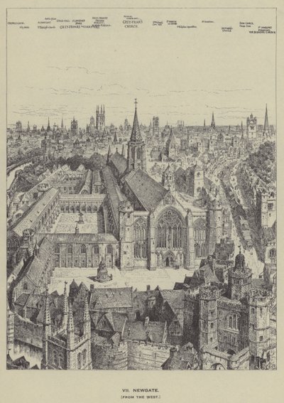 Newgate, fra Vesten af Henry William Brewer