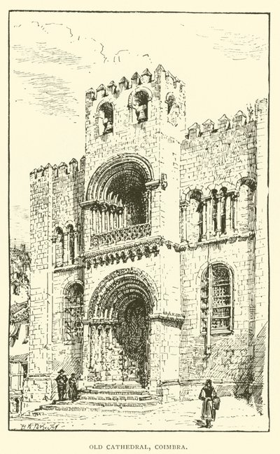 Gamle katedral, Coimbra (gravering) af Henry William Brewer