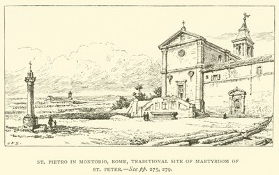 St. Pietro i Montorio, Rom, traditionelt sted for St. Peters martyrdom (gravering) af Henry William Brewer