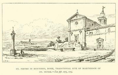 St. Pietro i Montorio, Rom, traditionelt sted for Skt. Peters martyrium (gravering) af Henry William Brewer