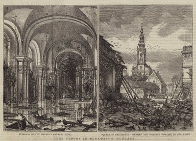 Oversvømmelserne i Buda-Pesth, Ungarn af Henry William Brewer