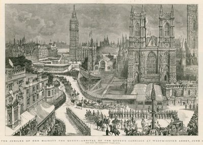 Hendes Majestæt Dronningens jubilæum - ankomsten af dronningens vogn til Westminster Abbey af Henry William Brewer