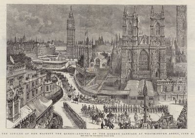 Hendes Majestæt Dronningens jubilæum, Dronningens vogns ankomst til Westminster Abbey, 21. juni af Henry William Brewer