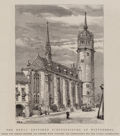 Den nyrestaurerede Schlosskirche i Wittenberg af Henry William Brewer