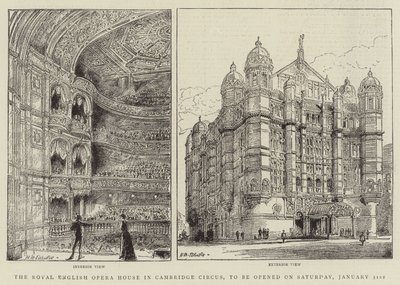Det kongelige engelske operahus i Cambridge Circus, der åbnes lørdag den 31. januar af Henry William Brewer