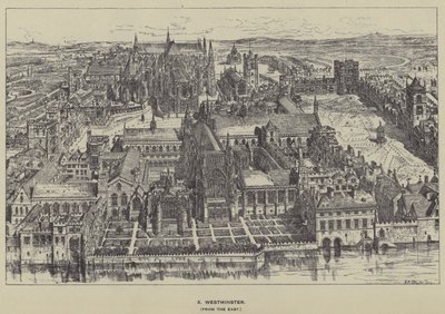 Westminster, fra øst af Henry William Brewer