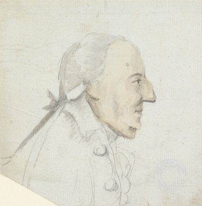 En mand med en stor næse: profil mod højre, hoved og skuldre af Henry William Bunbury