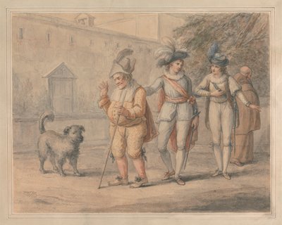 Launce lærer sin hund krabbe af Henry William Bunbury