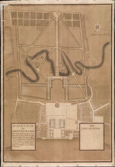 En nøjagtig plan over Greenwich Park, ca. 1700 (lærred) af Henry Wise