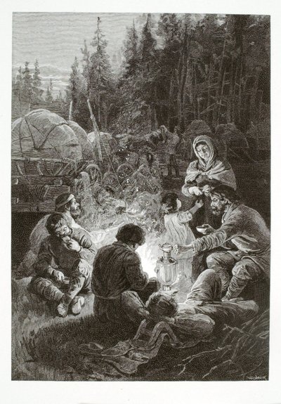 Bivuak for en gruppe teamsters (Oboz-chauffører) af Henry Wolf
