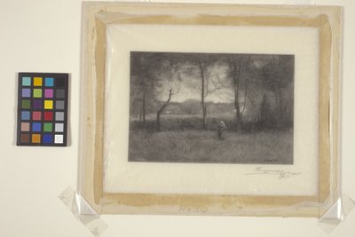 Landskab (trægravering) af Henry Wolf